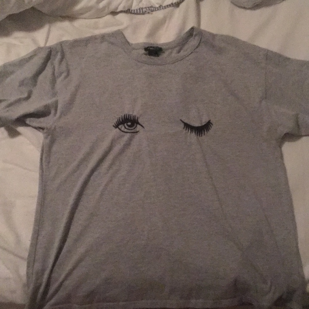 Gray t-shirt with winky face
